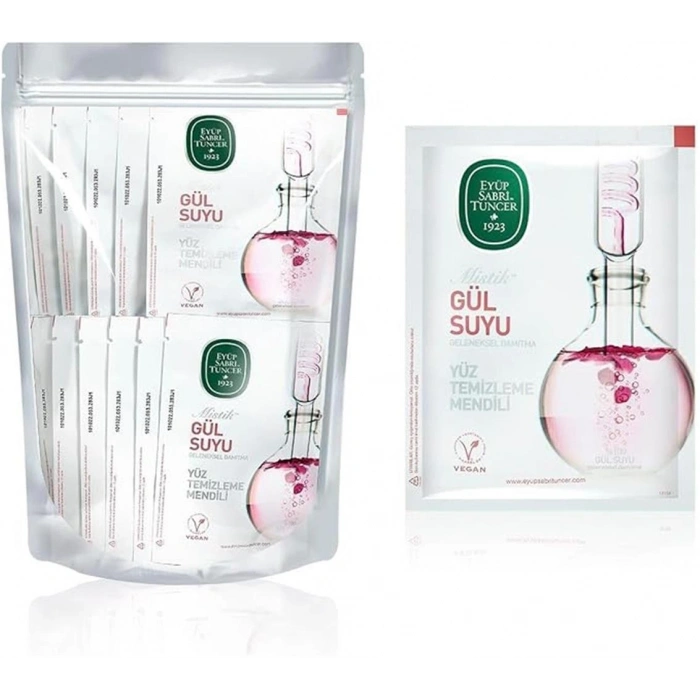 Mistik Gül Suyu Yüz Temizleme Mendili 75li Küçük Boy Doy pack Poşet