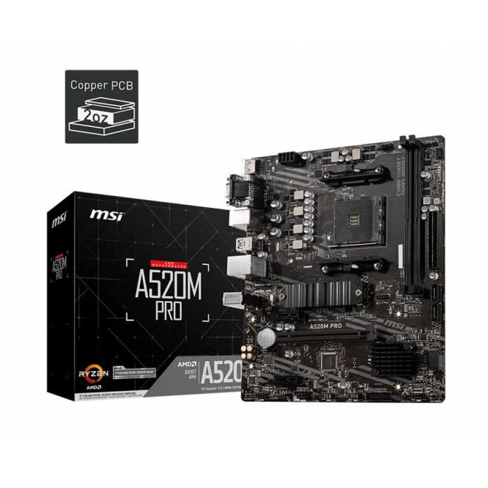 MSI A520M PRO 4600MHz(OC) DDR4 Soket AM4 M.2 HDMI VGA mATX Anakart