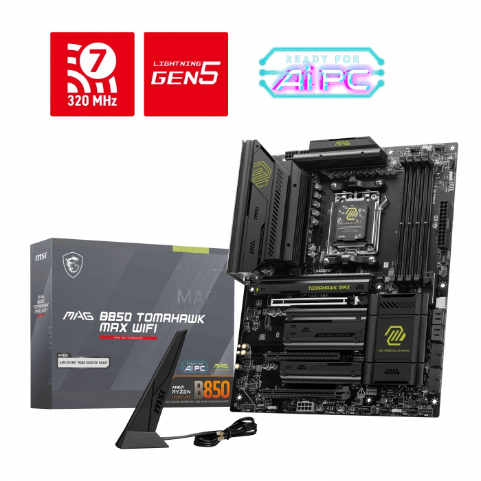 MSI MAG B850 TOMAHAWK MAX WIFI AM5 DDR5 8400(OC)MHz ATX Gaming Anakart