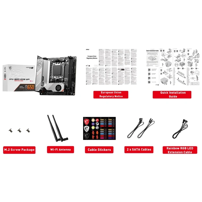 MSI MPG B650I EDGE WIFI AM5 DDR5 6600(OC)MHz Mini-ITX Gaming Anakart