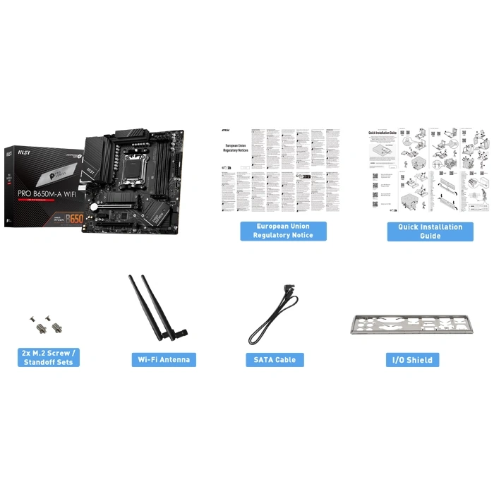 MSI PRO B650M-A WIFI AM5 DDR5 6400(OC)MHz mATX Gaming Anakart