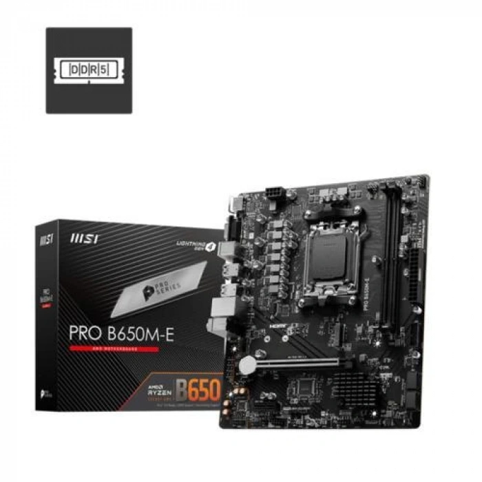 MSI PRO B650M-E 6800MHz (OC) DDR5 Soket AM5 M.2 HDMI VGA mATX Anakart
