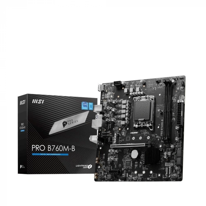 MSI PRO B760M-B 4800MHz (OC) DDR4 Soket 1700 M.2 HDMI mATX Anakart