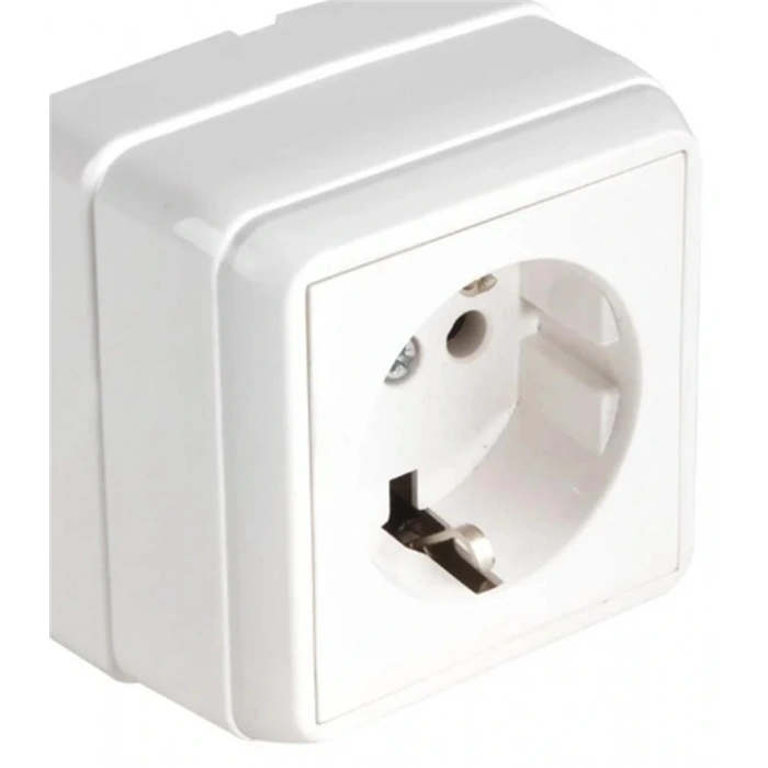 Mutlusan Bron Sıva Üstü Topraklı Priz Beyaz ( 2160 100 0201)