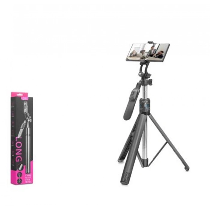 NODAR ND1050 Telefon Tripodu ve Selfie Çubuğu Seti Bluetooth Kumandalı 201 cm - Siyah
