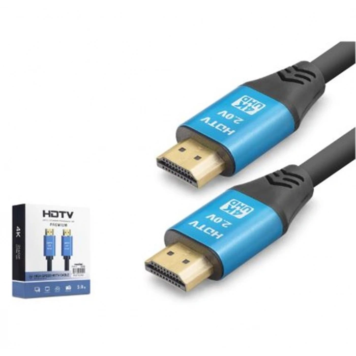 NODAR ND4052 HDMI 2.0 Kablo 4K 60 Hz OD 8.0 mm 5 m Siyah Mavi