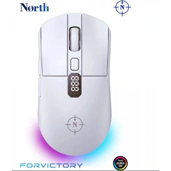 North Odin Pro WL Beyaz 26K DPI 750 IPS 70G UltraLight RGB Kablosuz Gaming Mouse
