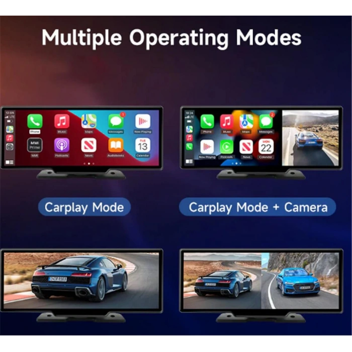 Ottocast 10 Taşınabilir Apple CarPlay & Android Auto, Ön & Arka Kameralı Araç Multimedya