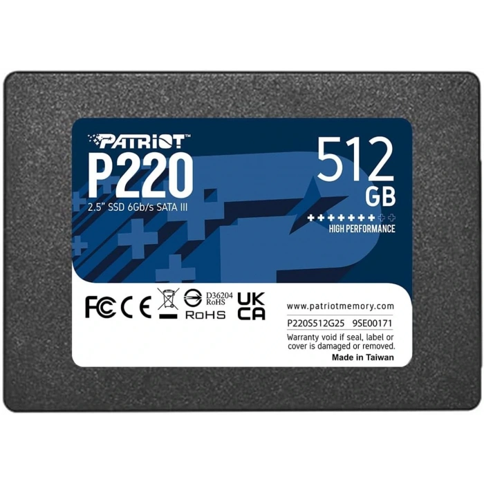 Patriot 512GB P220 550-500MB 2.5 Sata3 P220S512G25 Ssd Disk
