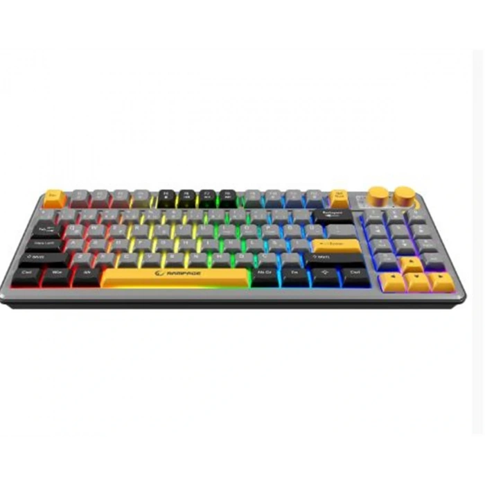 Rampage CYCLONE Gri-Siyah-Sarı USB RGB Aydınlatmalı Q Compact Membrane Gaming Oyuncu Klavye