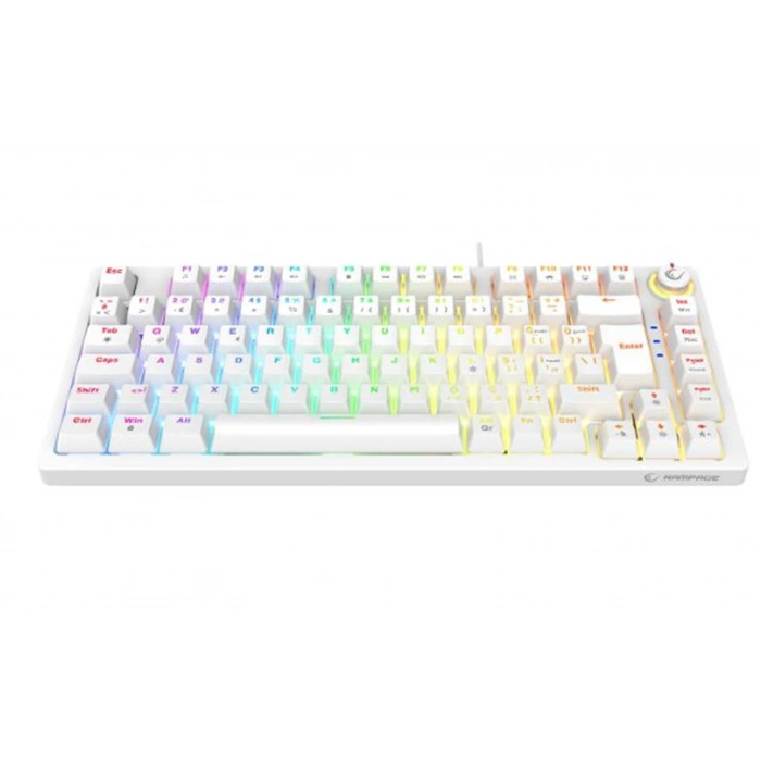 Rampage ENIGMA 75 Beyaz USB RGB Aydınlatmalı Red Switch Tam Türkçe  Gaming Mekanik Klavye