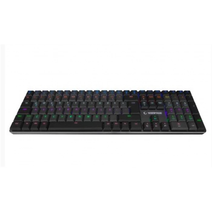 Rampage GRANITE PRO Siyah-Gri Low Profile BLUE SWITCH Q Rainbow Mekanik Gaming Oyuncu Klavye