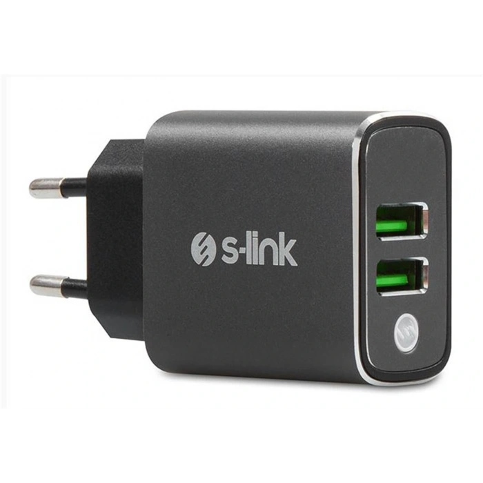 S-link SW-EHT36M 2 USB, 3.1A Metal Ev Sarj Cihazı ve Type-C Data + Sarj Kablosu