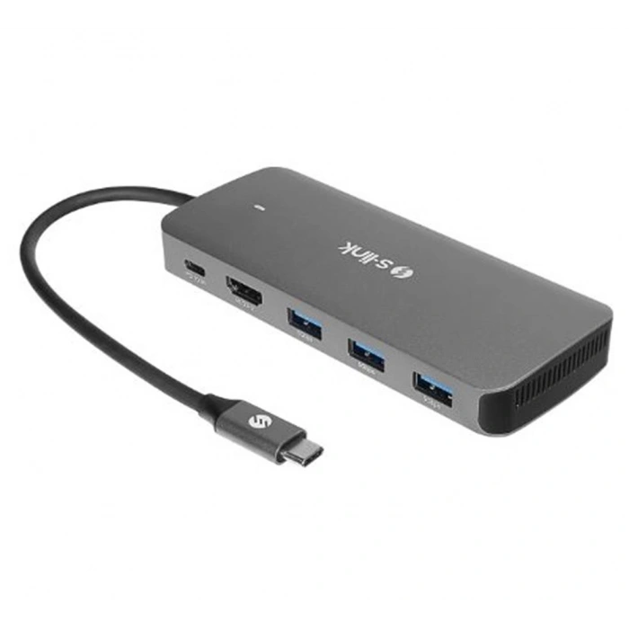S-link SWV-USBC036 6 in 1 Gri Metal Type-C to HDMI Depolama Fonskiyonlu 6 in 1 USB-C Hub