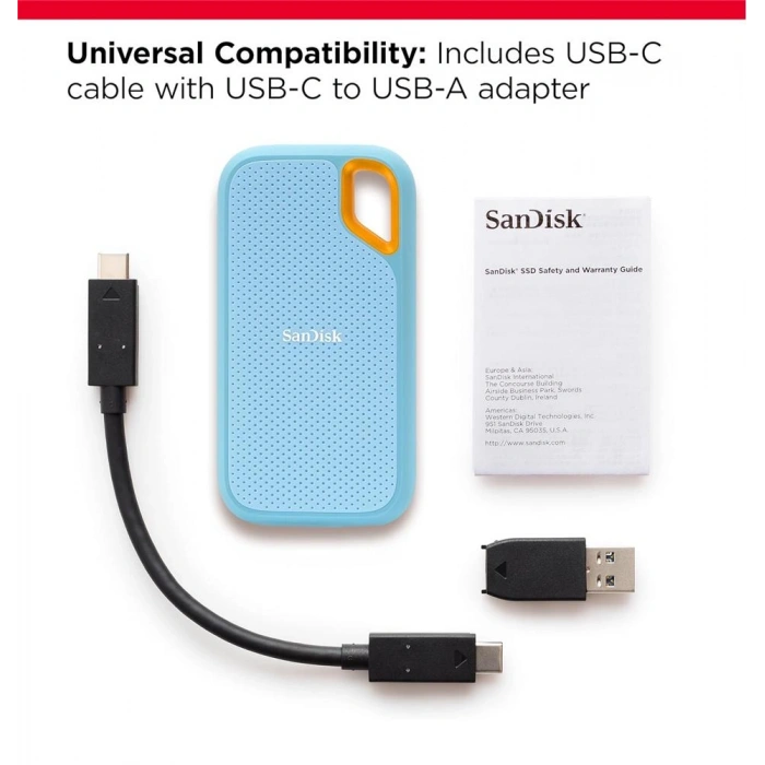 SanDisk 2TB Extreme SDSSDE61-2T00-G25B Blue 1050-1000mbs Mavi Taşınabilir SSD