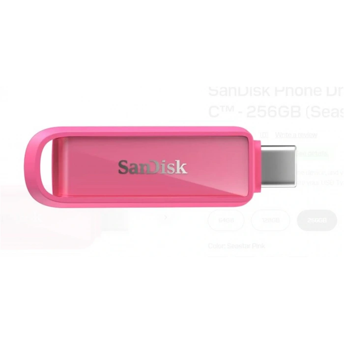 Sandisk SDIXS0N-256G-GN6NG 256GB Phone Drive with USB-C-128GB (Seastar Pink) Flash Bellek