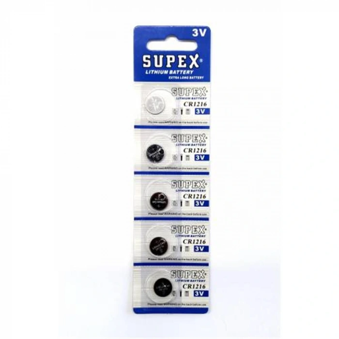 Supex CR1216-C5 3V Lityum Düğme Pil 5li Paket