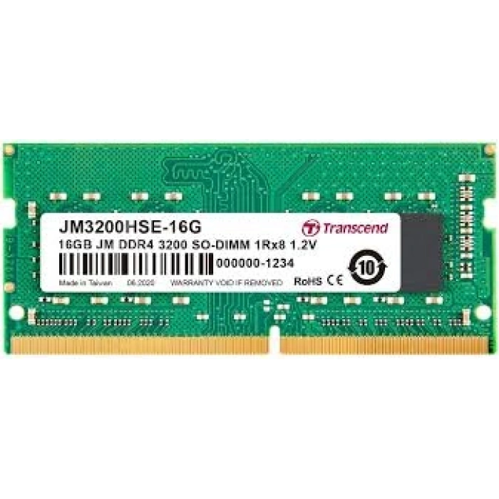 Transcend 16GB(1x16GB) 3200Mhz SODIMM CL22 DDR4 Notebook Ram (JM3200HSE-16G)