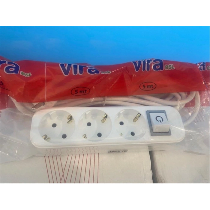 Vira 3lü 3mt Anahtarlı Topraklı Priz