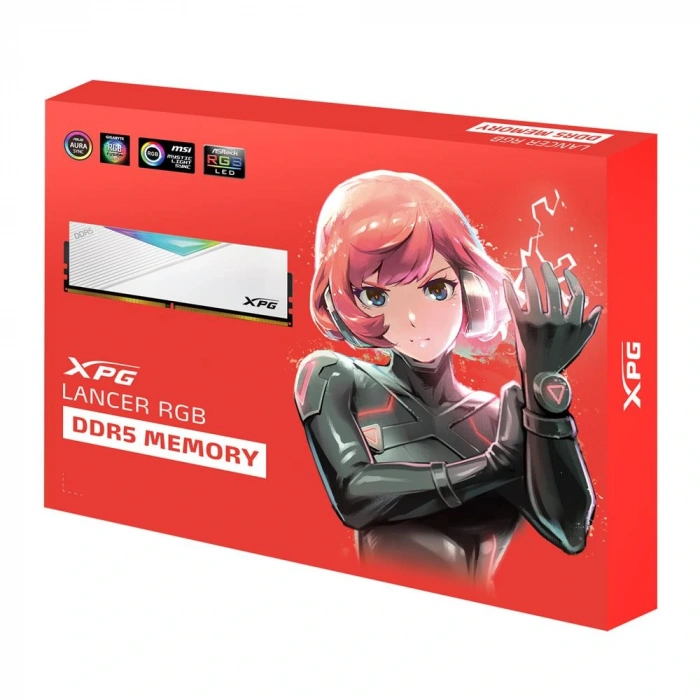 XPG 16GB-2 Lancer RGB DDR5 6400MT-s CL 32-39-39 1.4V Soğutuculu Beyaz PC Ram