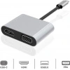 Dexim Dhu0004 Premium 4 in 1 USB-Typ-c HDMI VGA Hub for iPad Pro, Macbook, PC, Laptop