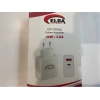 Elba ELB15 25W 3.0A Usb-A To Usb-C Çift Girişli Hızlı Şarj Akım Koruma Isıya Dayanıklı EV Şarj Kafa
