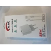 ELBA ELB43 25W 2li USB Başlık TYPE-C Kablolu Set Hızlı Şarj Akım Koruma