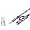 HADRON GJ027 Type-C Lightning 3.5 mm Ses Kablosu Siyah Gri