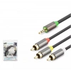 HADRON HDX1064 3.5MM TO 3RCA KABLO 2LINE GOLD 1.5M SİYAH