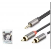 HADRON HDX1068 3.5MM TO 2RCA KABLO 2LINE GOLD 3M SİYAH