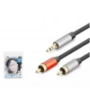 HADRON HDX1073 3.5MM TO 2RCA KABLO 2LINE GOLD 1.5M SİYAH
