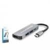 Hadron Hdx7840 Type-C To Hub Hdtv Hdmi 4K 30Hz + Type-C + 2-Usb3.0 4In1 Gri