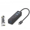 iETOP TU0529 Type-C 3.2 Gen1 Hub 4 Port 5 Gbps 80 cm Siyah