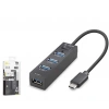 iETOP TU329 Type-C 3.1 Gen1 Anahtarlı Hub 4 Port 5 Gbps Siyah