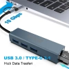 Inca IUTP-03TX Ethernet Usb 3.0+Type-C 3.1 Grişli 000 Mbps 3X3.1Usb Eternet-Çoklayıcı