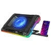 Rampage S49 Cyclone Siyah 10 Mode RGB 140-140mm 1Fanlı 14-19 LED Ekranlı Notebook Soğutucu Stand