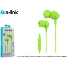 S-link SL-KU160 Mobil Telefon Uyumlu Yesili Kulak İçi Mikrofonlu Kulaklık