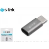 S-link SL-TA25M Gümüş Metal Gövde MicroUSB 5pin F to Type C M Çevirici