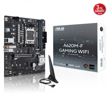 ASUS A620M-F GAMING WIFI 8000MHz DDR5 Soket AM5 M.2 HDMI mATX Anakart