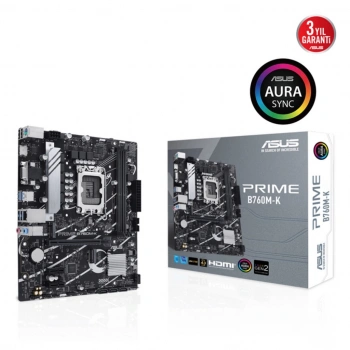 ASUS PRIME B760M-K 6600MHz OC DDR5 Soket 1700 M.2 HDMI VGA mATX Anakart