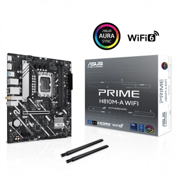 ASUS PRIME H810M-A WIFI 6400MHz OC DDR5 Soket 1851 M.2 USB-C HDMI DP mATX Anakart
