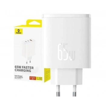 BASEUS P10152301213-00 Cube Pro 2C+U 65W Şarj Cihazı Beyaz