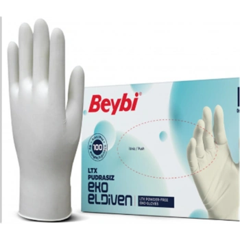 Beybi Lateks Pudrasız Eko (S) Small Beden Muayene Eldiven 100lü Paket