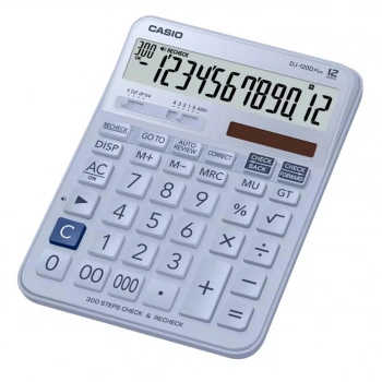 Casio DJ-120D Plus Açık Mavi İşlem Kontrollü 12 Hane Masa Üstü Hesap Makinesi