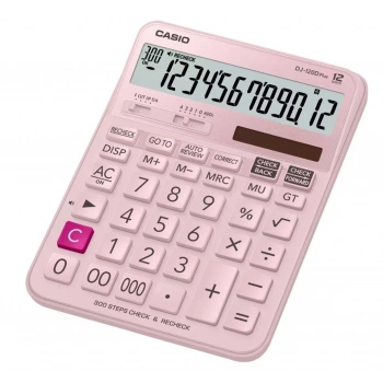 Casio DJ-120D Plus Pembe İşlem Kontrollü 12 Hane Masa Üstü Hesap Makinesi