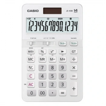 Casio JS-40B-WE Beyaz Profesyonel 14 Hane Masa Üstü Hesap Makinesi