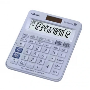 Casio MJ-120D Plus Açık Mavi İşlem Kontrollü 12 Hane Masa Üstü Hesap Makinesi