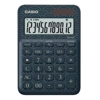 Casio MS-20UC-JBU 12 Hane Lacivert Desenli Masa Üstü Hesap Makinesi