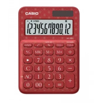 Casio MS-20UC-JRD 12 Hane Kırmızı Desenli Masa Üstü Hesap Makinesi