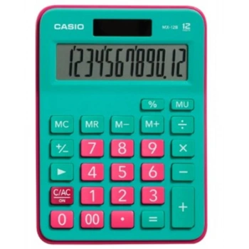 Casio MX-12B-GNRD Yeşil+Pembe 12 Hane Masa Üstü Hesap Makinesi